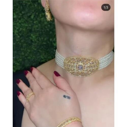 JaneKelly Luxury Big 2pcs Jewelry Set With Cubic Zirconia for Women Bridal Party Wedding Accessories Saudi Arabic Dubai