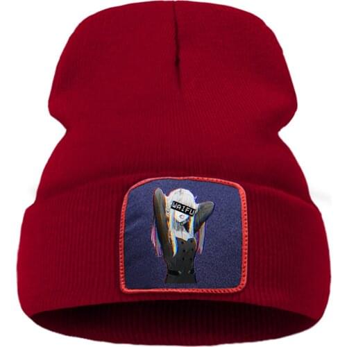 Waifu Girl Sexy Funny Print Solid Color Unisex Cap Cartoon Warm Winter Caps Solid Color Simple Knitted Caps Creative Quality Cap