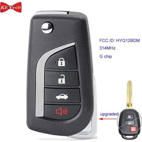 KEYECU for Toyota Prius C 2013 2014 2015 2016 Modified Upgraded Remote Key Fob HYQ12BDM 314MHz G Chip