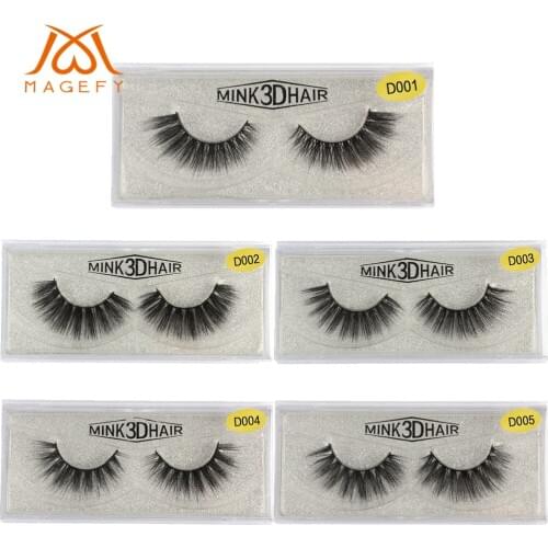 MAGEFY 1 Pair Mink Hair Eyelashes 3D Mink Lashes Dramatic Volume Eyelashes Extension Thick Natural False Eyelashes Full Strip