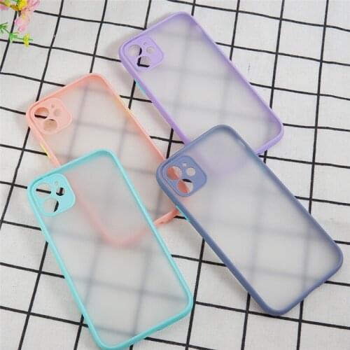 Candy Color Matte Phone Case for IPhone 11 Pro Max 7 8 Plus for IPhone XS Max X XR SE 2020 Lens Protection Soft Hard TPU Cover