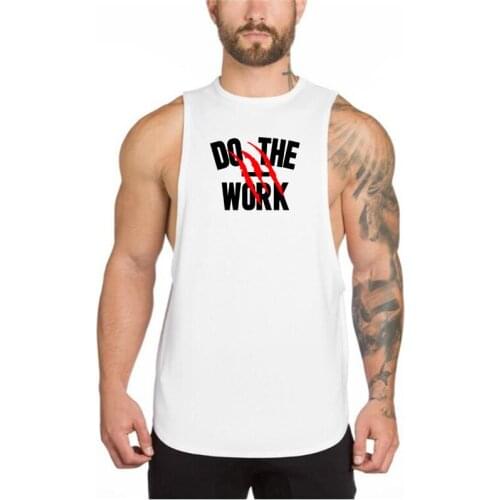 Fitness Shark Mens Gym Tank top men Fitness sleeveless t shirt Male cotton breathable Sports vest Undershirt Gym Running vest