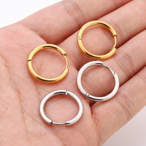 Gold /silver tone Stainless Steel Hoop Earrings Set Huggie Earrings for Women 16mm