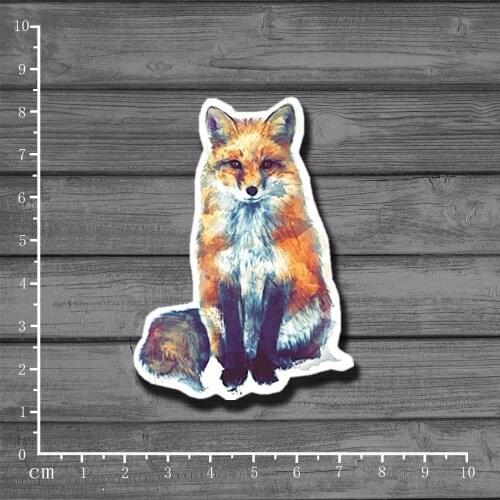 Exclusive Lovely hand-painted Fox On Notebook Sticker Car Styling Laptop Fridge Home Decor Decal For Kids Toys Stickers[Single]
