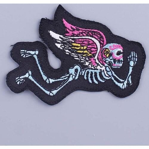 Diy Demon Skull Patch Embroidered Patch For Clothing Badge Iron On Patches On Clothes Applique Stripe Patch Jacket Jeans Stripe