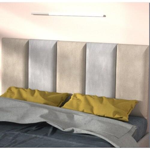 NEW Bedroom Bed Decor Headboard Soft Bag Anti-collision Tatami Decor Technology Cloth 3D Wall Sticker Self Adhesive Head Board
