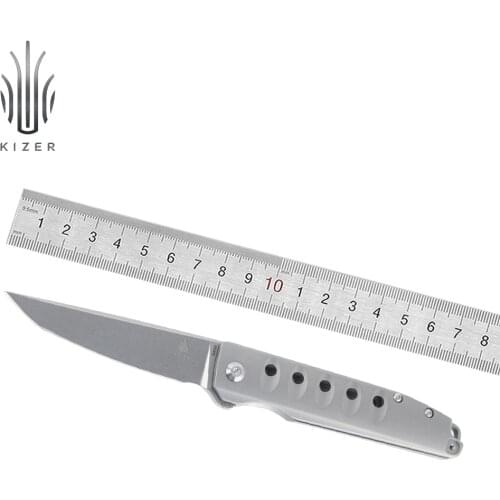 Kizer knife tactical noble KI4550 2020 new camping knife titanium handle with special holes outdoor tool