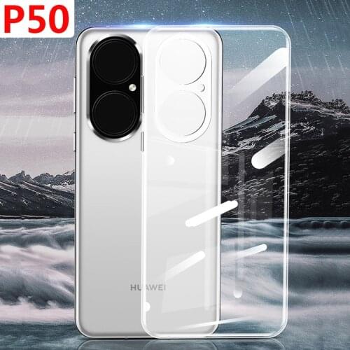 Wholesale 200pcs/lot Transparent clear Soft TPU mobile phone case For Huawei P50 P50 pro phone Back Case