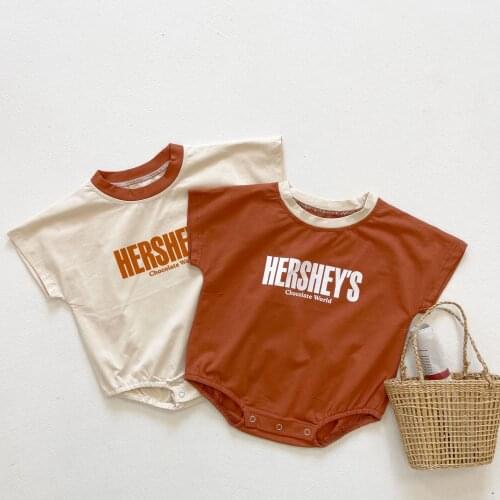 0-3T Newborn Kid Baby Boys Girls Clothes Summer Short Sleeve Letter Bodysuit Cute Sweet Cotton Jumpsuit New born Clothing