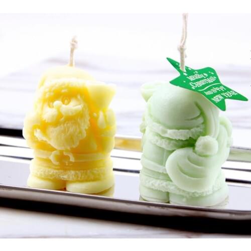 Merry Christmas DIY 3D Santa Claus Candle Mould Silicone Mini Old Man Candle Maker Handmade Soap Making Tool Xmas Ornament