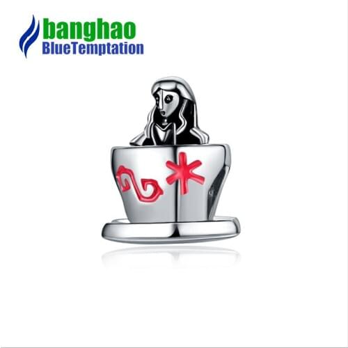 Plata de ley Bead Charm European Love Heart Clover charms Owl Paw Family Bracelet Necklace Fashion Beads ENM592