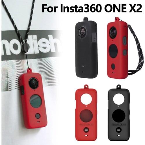 SUNNYLIFE Silicone Protective Case Cover Skin Sleeve with Wrist Strap for Insta360 Insta 360 One X2 Action Camera Accessories