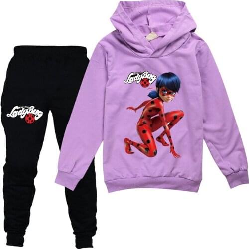 Baby Girls Clothing Sets Children 2-16 Years Birthday suit Boys Girl Tracksuits Kids Red bug Sport Suits Hoodies Top +Pants Set