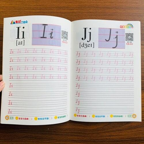 32page 3-6year Baby Preschool English 26 Alphabet Writing English Calligraphy copybook for kid Children Exercises Practice Books