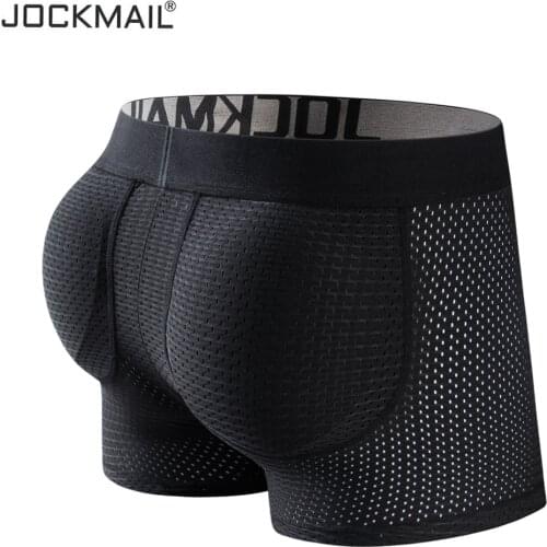 JOCKMAIL Mens Underwear Boxer Mesh Mens Padded Underwear with Hip Pads Mens Boxers Butt Padded Elastic Truncks Enhancement