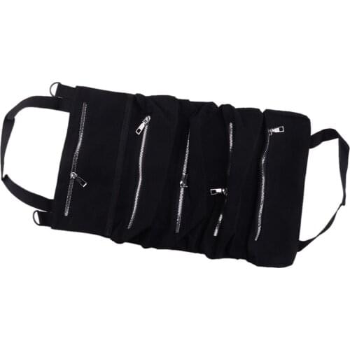 Universal Black Multi-Purpose Tool Roll Up Storage Bag Wrench Organizer Seat Hanging Pouch Fit for All Car