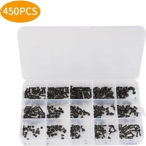 450Pcs/set Laptop Computer Screws Kit Assemble Fastening Flat Head Black Repair Set For IBM For Dell For Lenovo For Samsung