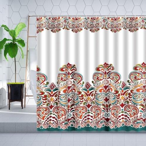 3D Print Eastern Europe Bohemian Style Mandala Pattern Waterproof Shower Curtains Custom Home Decoration Bathroom Shower Curtain