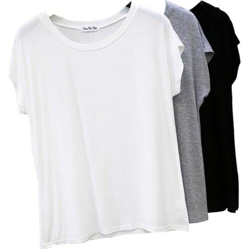 2021 New Pure Cotton Korea Summer T Shirt Women Loose Casual O-Neck Half Sleeve White Black Tee T-Shirts Womens Clothes Girls