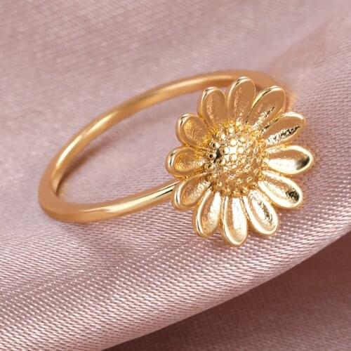 Womens Fashion Sunflower Rings Boho Jewelry Minimalism Daisy Ring Best Friend Gifts 2021 Bague Femme