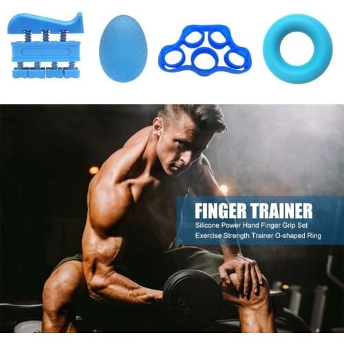 1 Set Silicone Hand Finger Grip O-shaped Ring Resistance Band Strength Trainer for Indoor Exercise Sport Ornaments