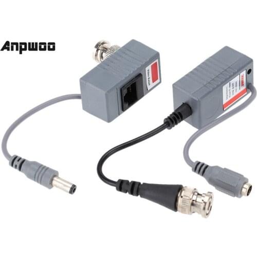 10pcs CCTV Camera Accessories Audio Video Balun Transceiver BNC UTP RJ45 Video Balun with Audio and Power over CAT5/5E/6 Cable