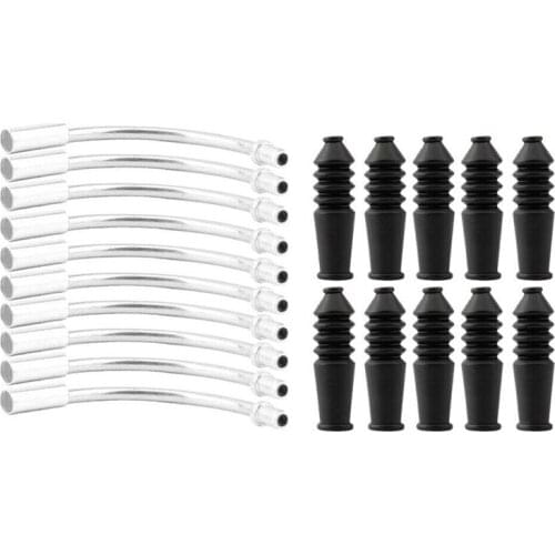 10pcs/10sets MTB Mountain Bike V Brake Noodles Cable Guide Bend Tube Pipe Sleeves Protector Hose Brake Noodle and Boot Set