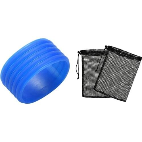 10 Pcs Tennis Racket HandleS Silicone Ring & 2 Pcs Nylon Mesh Nets Bag Pouch Golf Tennis Carrying Holder Storage Bags