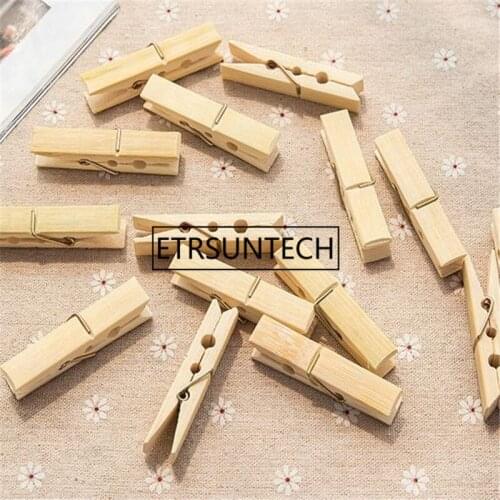 100Set Bamboo Clothes Clip Socks Socks Bed Sheet Towel Clamp Clothespin Laundry Hangers Craft Clips