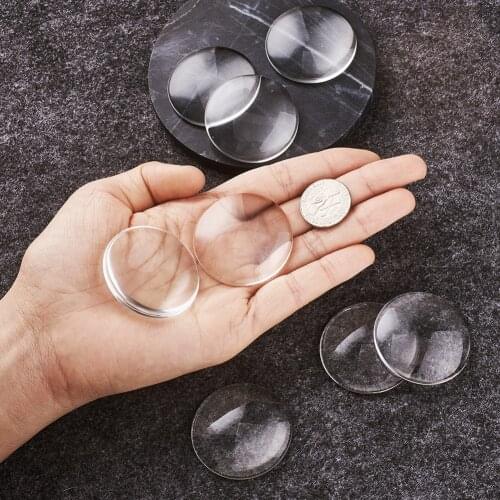 50pcs/Box 35mm 40mm Transparent Round Flat Back Clear Glass Cabochon Crystal Cabochon Dome for DIY Jewelry Making