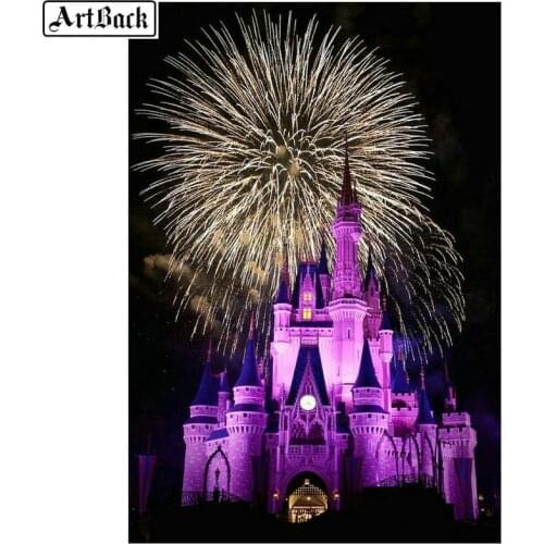 5d diy diamond painting castle landscape full square diamond mosaic "love" round drill diamond embroidery iron tower crafts kit