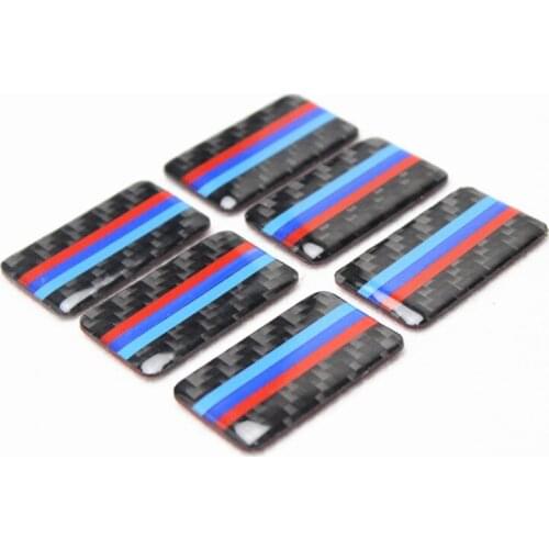 2pcs Carbon fibre Car M Power Emblem Badge Fender Sticker For BMW E46 E39 E90 E36 E60 E34 E30 F30 F10 F15 E53 E38 X5 E53 X6 M3