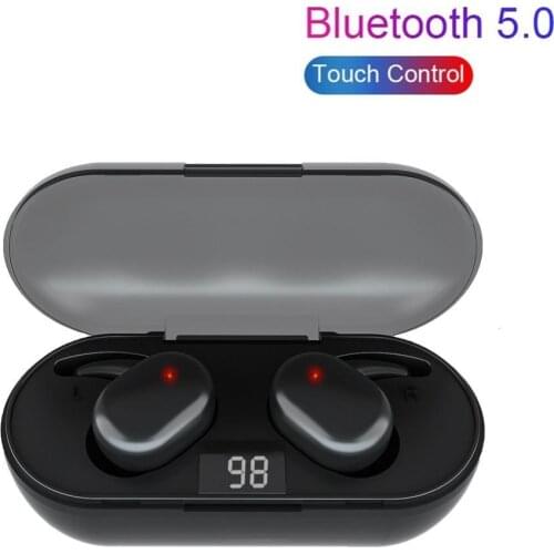 Q2 Wireless Bluetooth 5.0 Earphone Touch Noise Reduction Music Headphone Dual Moving Coil Iron Sports Headset for All Phone