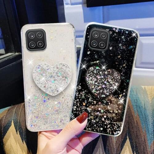 Bling Glitter Holder Case For Samsung Galaxy S20 FE S21 Ultra S10 Plus Cases On Samsung A71 A51 A70 A50 A21S A12 Star Back Cover