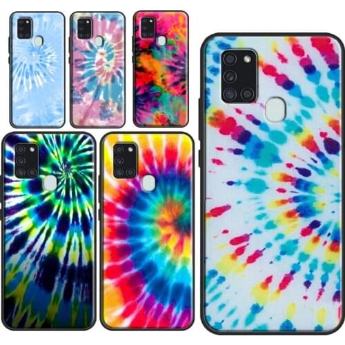 Blue Tie Dye Case For Samsung A32 A12 A52 A72 A21S A20e A11 A31 A51 A71 A02 A20 S A30 A40 A50 A70 Coque
