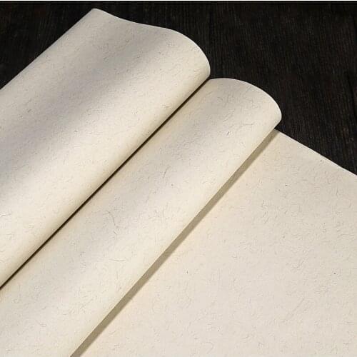 Four Feet Chinese Calligraphy Papers Handmade Half-Ripe Xuan Paper Rice Hemp Papers Vintage Style Carta Di Riso Writing Painting