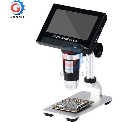 4.3 inch LCD Digital Microscope 50X-800X Magnification Endoscope with Aluminum Alloy Stand 8 LED Light Video Camera Microscope