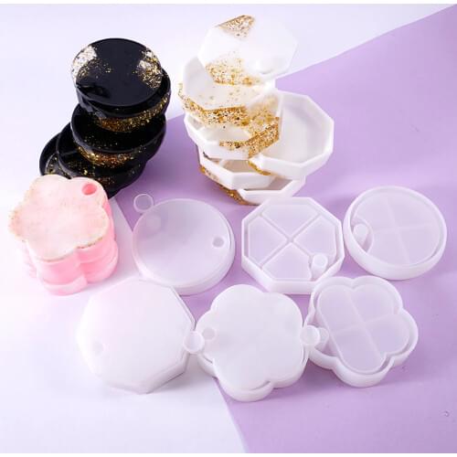 DIY Epoxy Resin Mould Multilayer Rotating Storage Box Overlapping Jewelry Box Jewelry Rack Decoration Silicone Mould