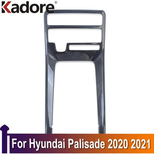 For Hyundai Palisade 2020 2021 Carbon Fiber Gear Shift Panel Cover Car Decoration Trim Interior Accessories Car Styling