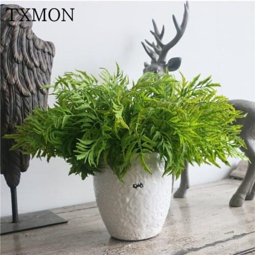 New product simulation green plants fern potted grass green leaf leaves flower arrangement DIY material decorative fake flower