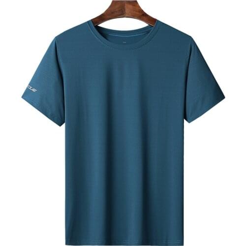 Oversized T Shirt 2021 New Casual Ice Silk T-shirt High Quality Short-sleeved Mens Summer Thin Mens Clothing Plus Size 5XL