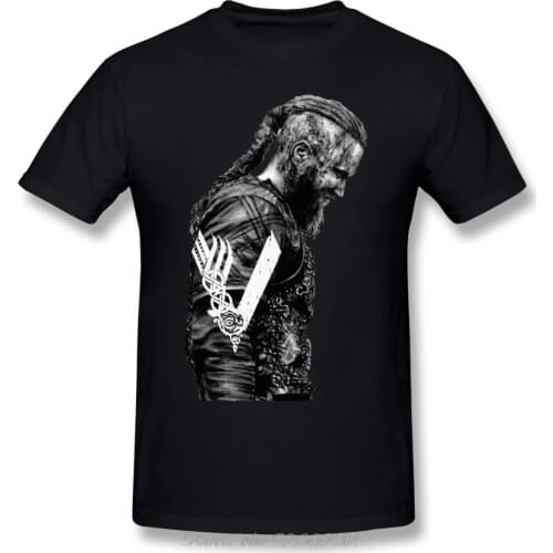 Ragnar Lothbrok T Shirt KING RAGNAR LOTHBROK VIKINGS T-Shirt Cotton Male Tee Shirt Print Casual Short-Sleeve Tshirt