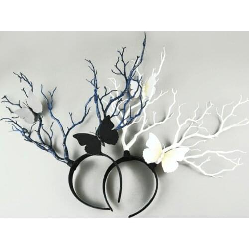 Gothic Antler Headdress Deer Horn Tree Branches Headband Photo Props Jewelry