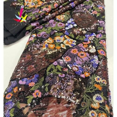 Good Quality Sequin Embroidery Lace Green French African Nigerian Latest Design High Quality Tulle 2020 for Aso-Ebi