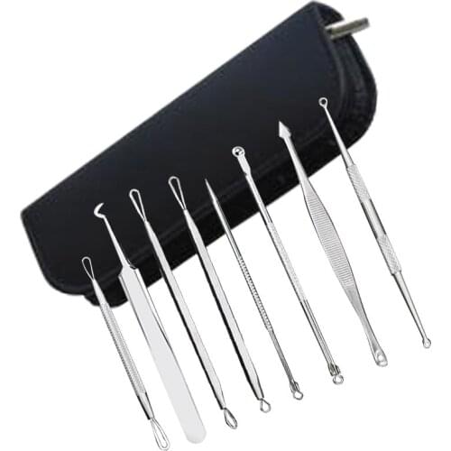 8Pc/Set Acne Blackhead Removal Needles Steel Blackhead Comedone Acne Removal Tool Extractor Remover Needles Pimple Kit LJ09