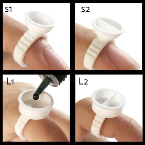 Wholesale 100Pcs Disposable Eyelash Extension Glue Rings Eyelash Extension Glue Holder Holder glue container Tattoo Pigment