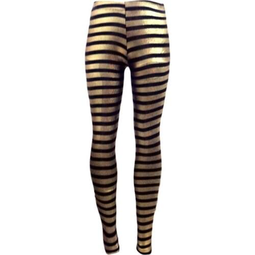 Wonder Beauty Gym Set Women Outdoor Sport Yoga Pants Women New Fashion Gold Tights With Stripes Fitness Leggings
