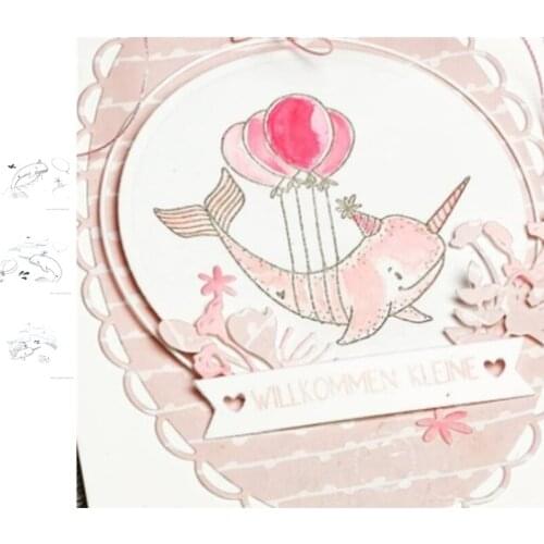 Dolphin Metal Cutting Dies & Stamps Scrapbook Dariy Decoration Stencil Embossing Template DIY Greeting Card Handmade