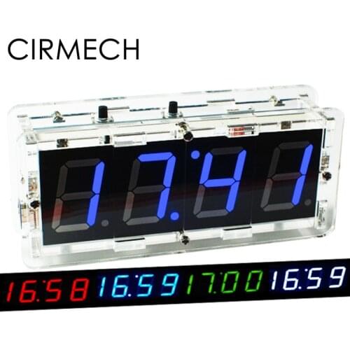 CIRMECH Single Chip Microcomputer electronic clock diy kit light and temperature sensor fuction