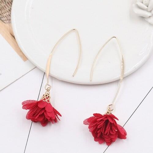 Flower Lovely Tassel Long Earrings Statement Flowers Long Earrings Bohemian Night Dangle Earring Wedding Women for Women Trendy